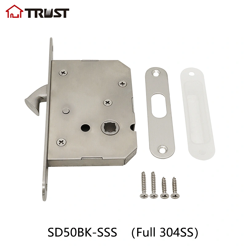 华信 SD50BK-SSS 全钢隐藏式室内移门锁体 不锈钢勾舌